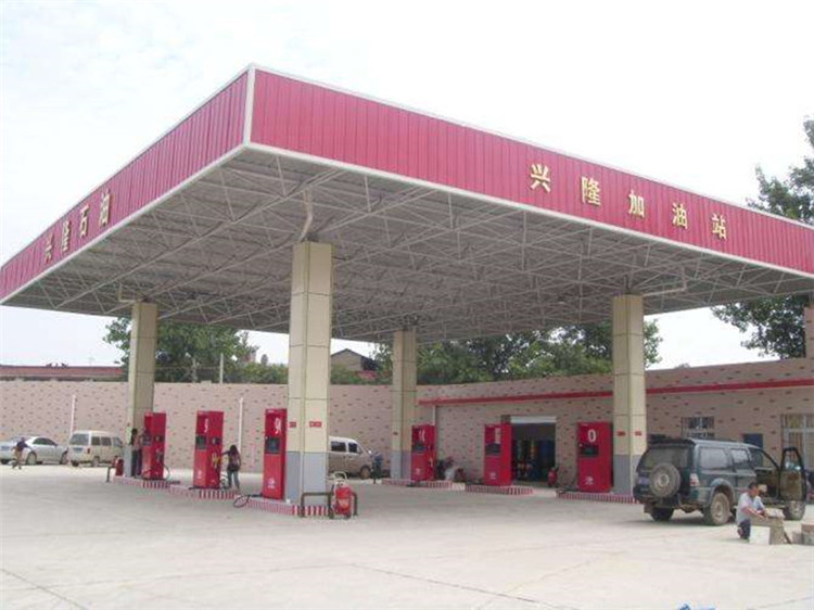 沙河加油站钢结构网架案例9